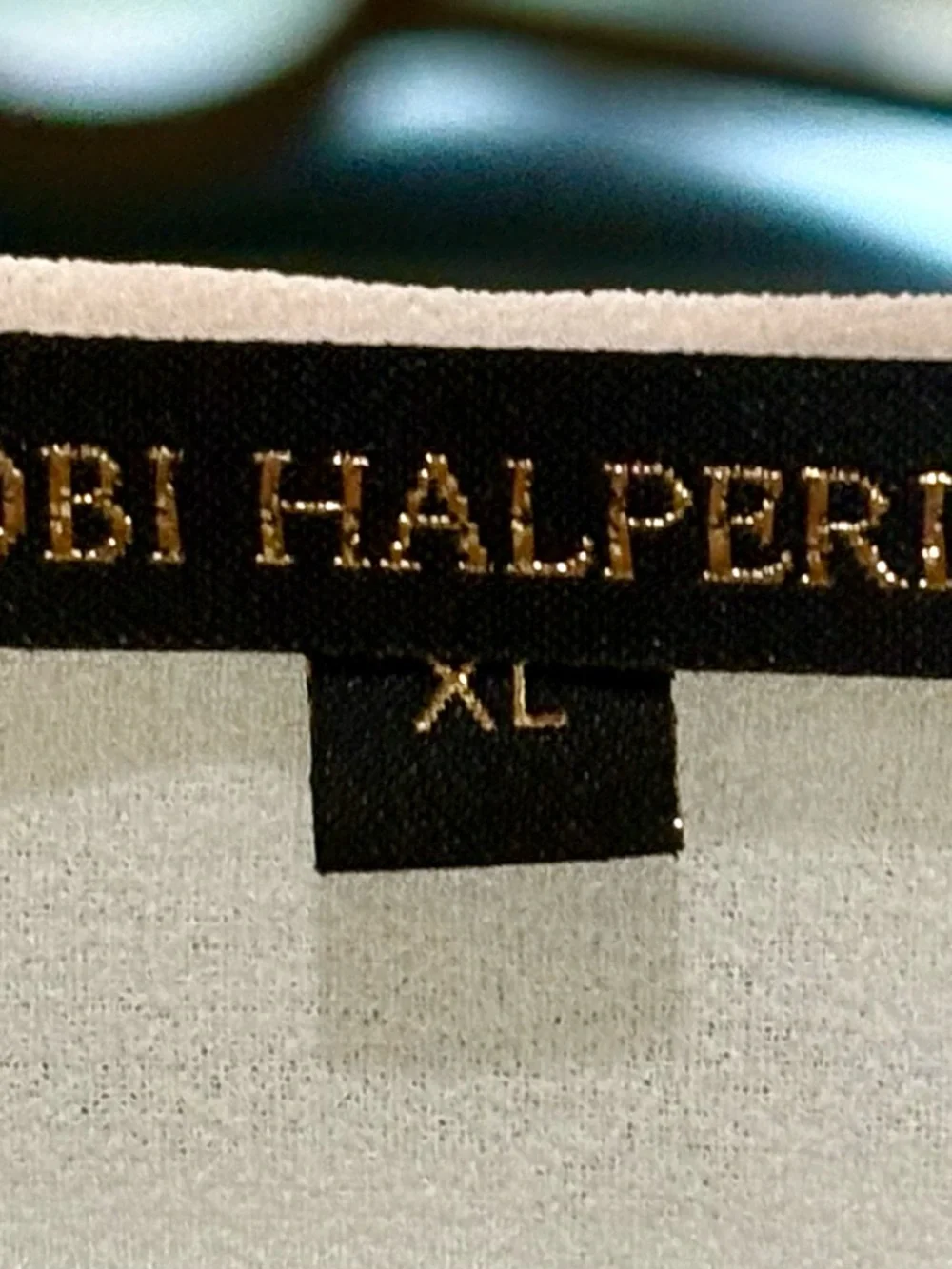 Kobi Halperin Black and Gold Logo Trim Blouse - Picture 4 of 5